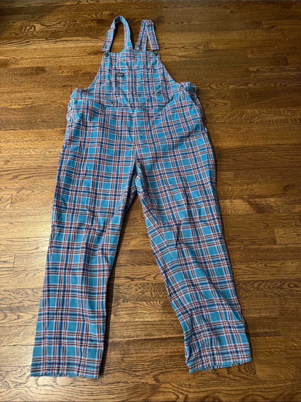 Women’s Blue Plaid Overalls Jumpsuit